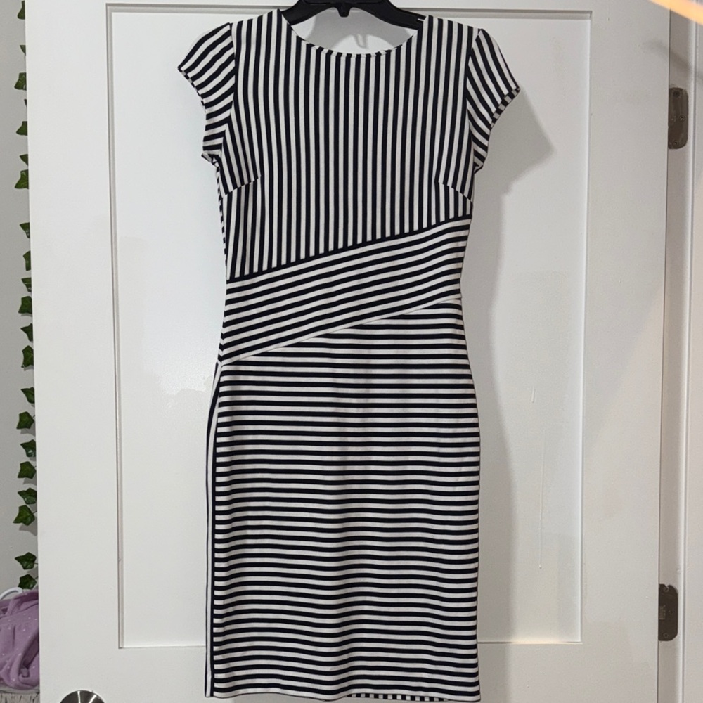 Banana Republic Black and White Midi Dress
